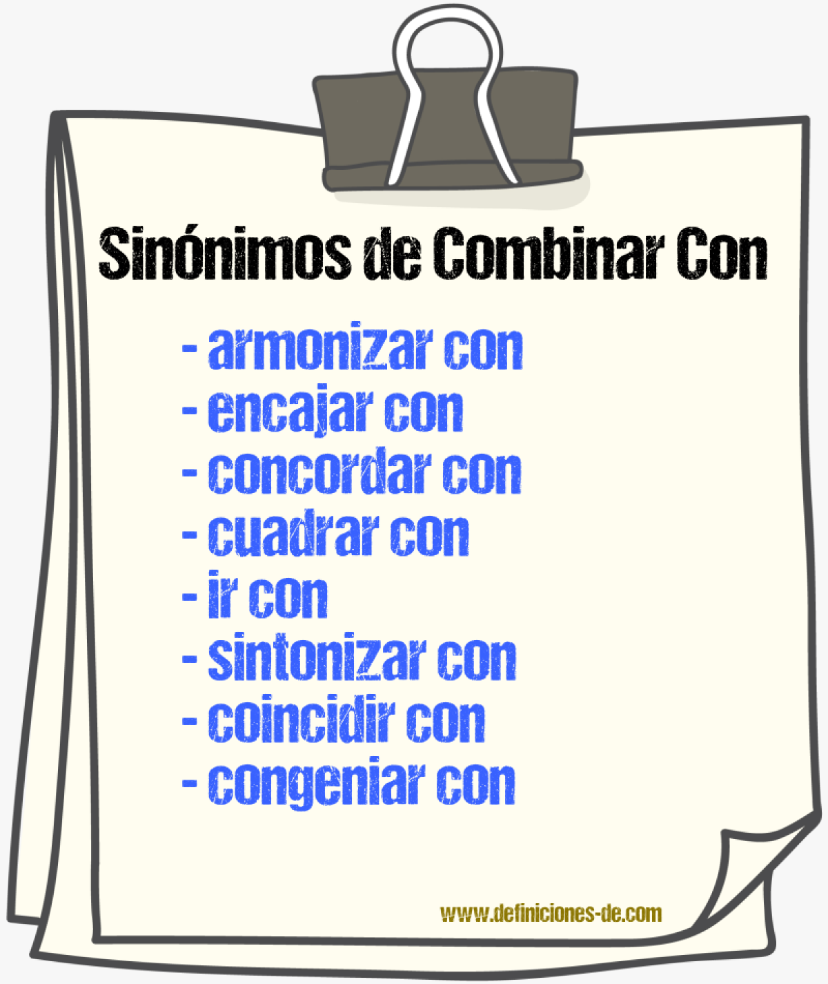 Sinónimos de combinar con