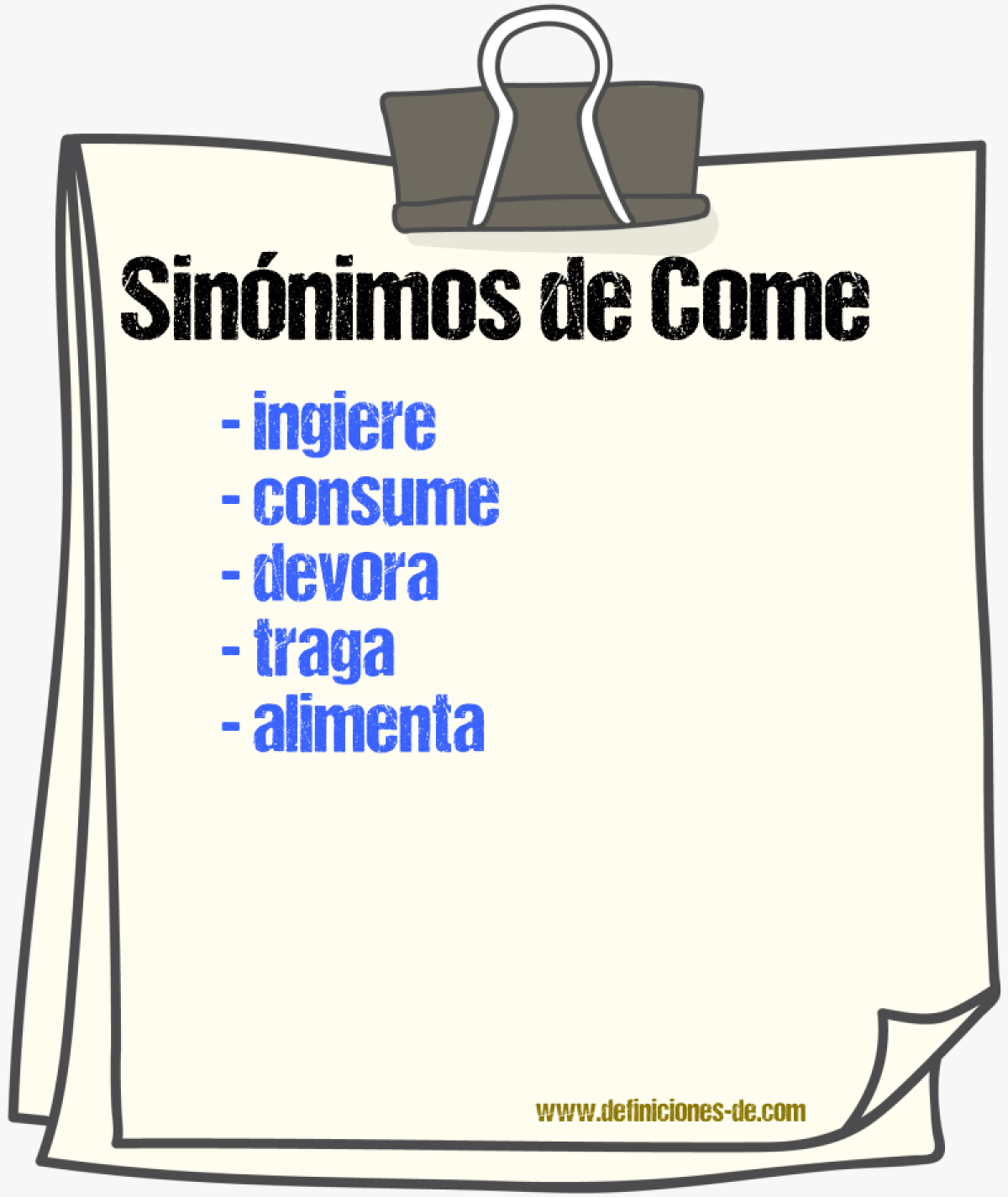 Sinónimos de come