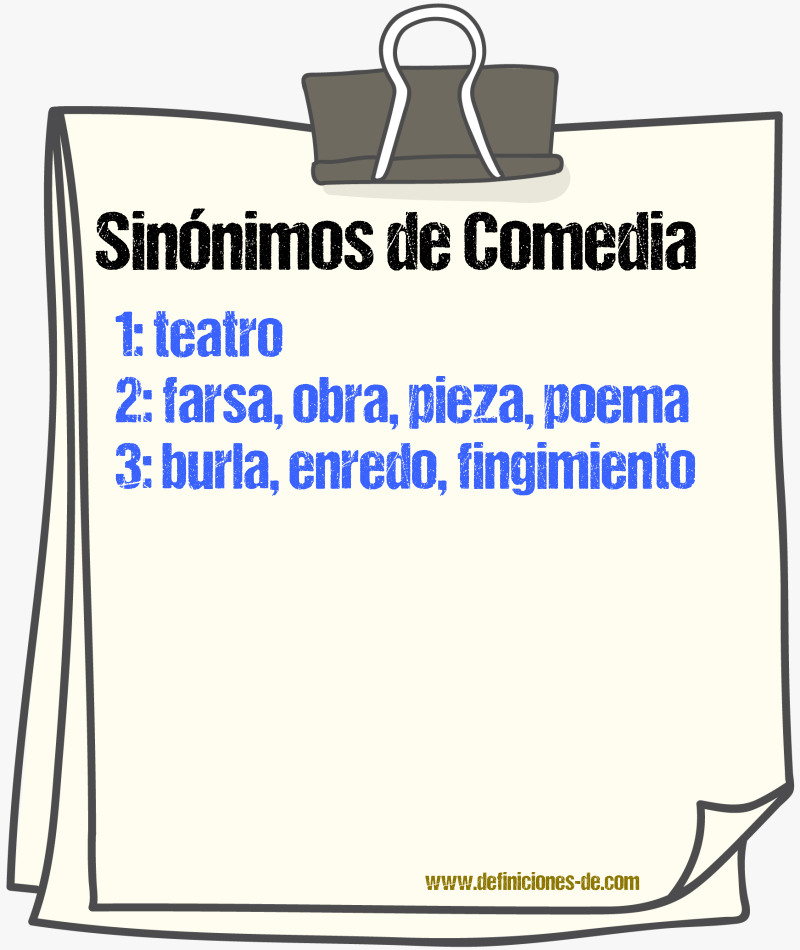 Sinnimos de comedia