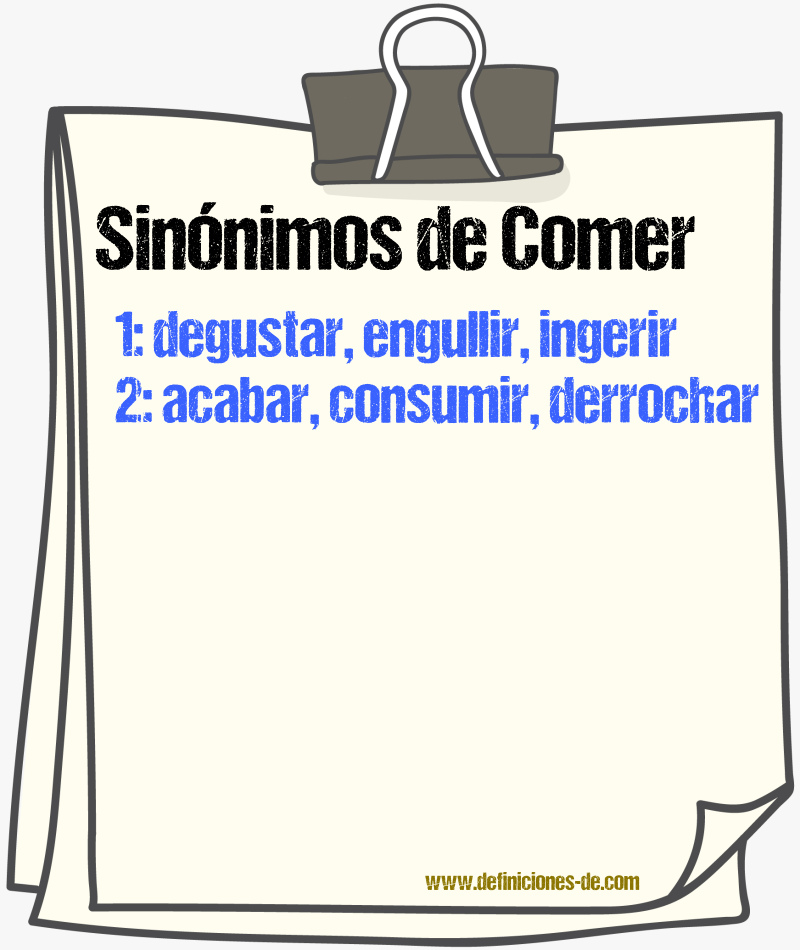 Sinnimos de comer