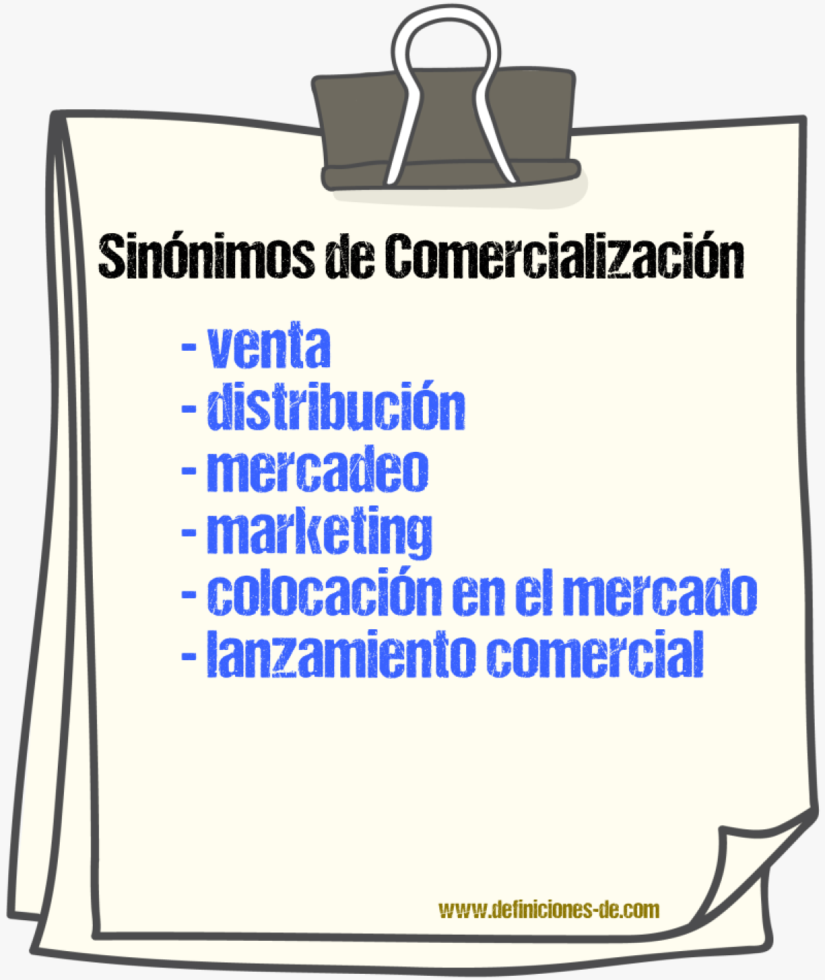 Sinónimos de comercialización