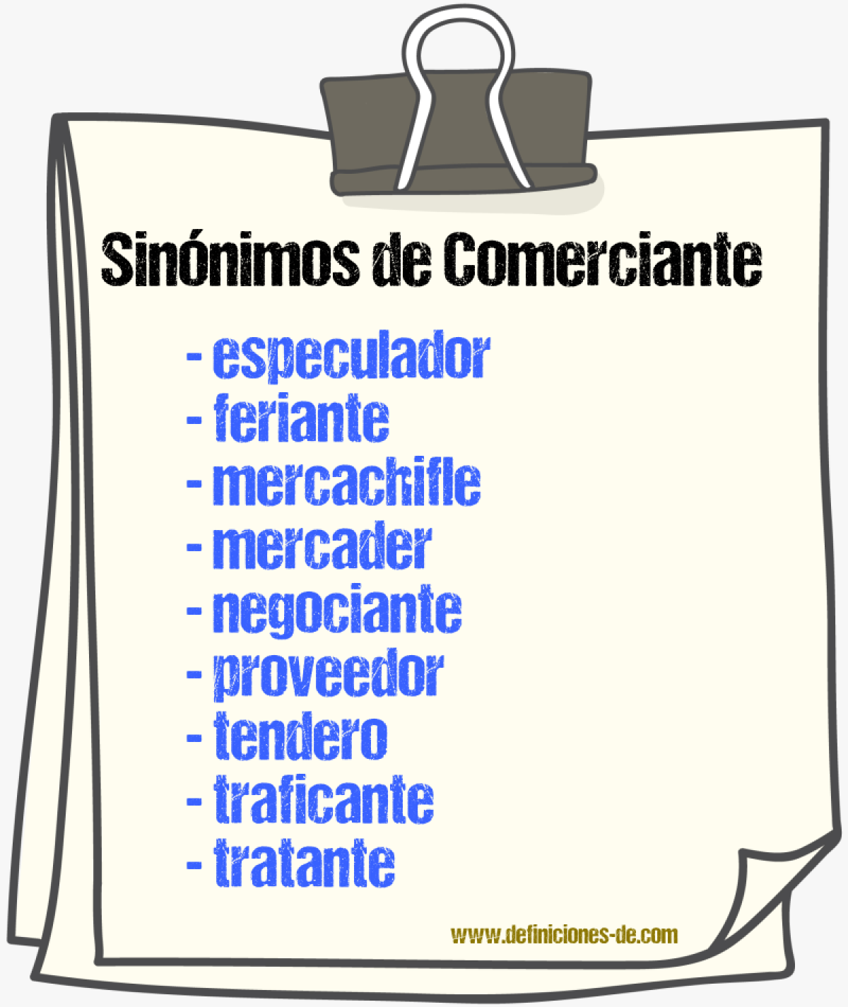 Sinnimos de comerciante