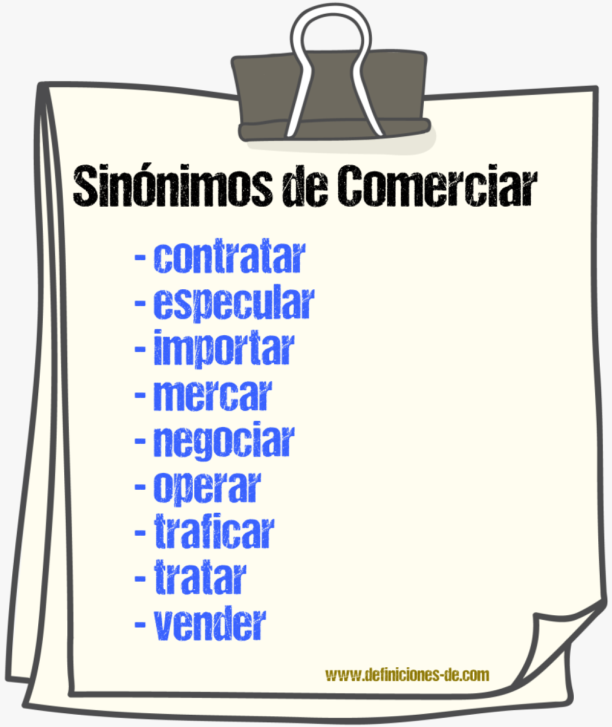 Sinnimos de comerciar