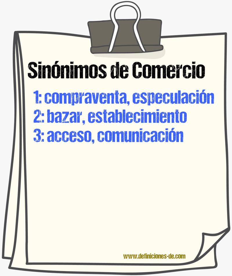 Sinnimos de comercio