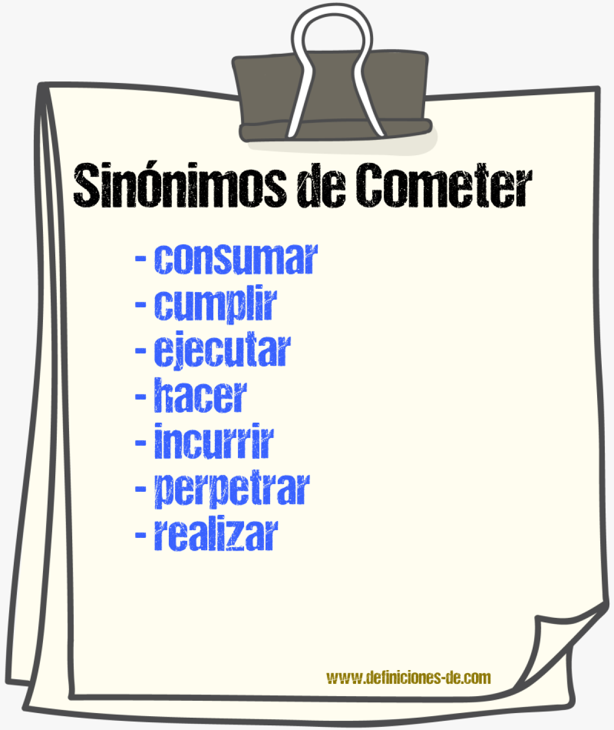 Sinnimos de cometer