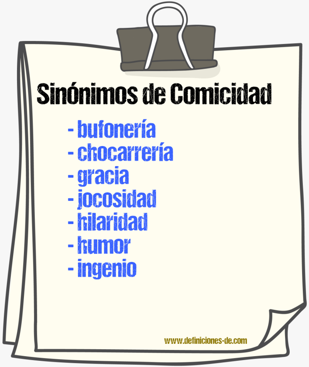 Sinnimos de comicidad