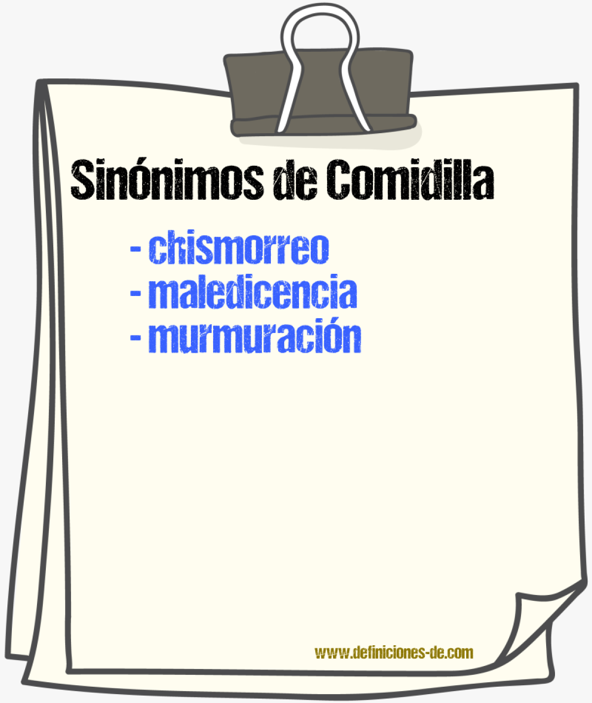 Sinnimos de comidilla