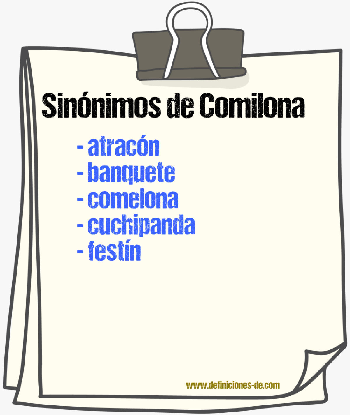 Sinnimos de comilona