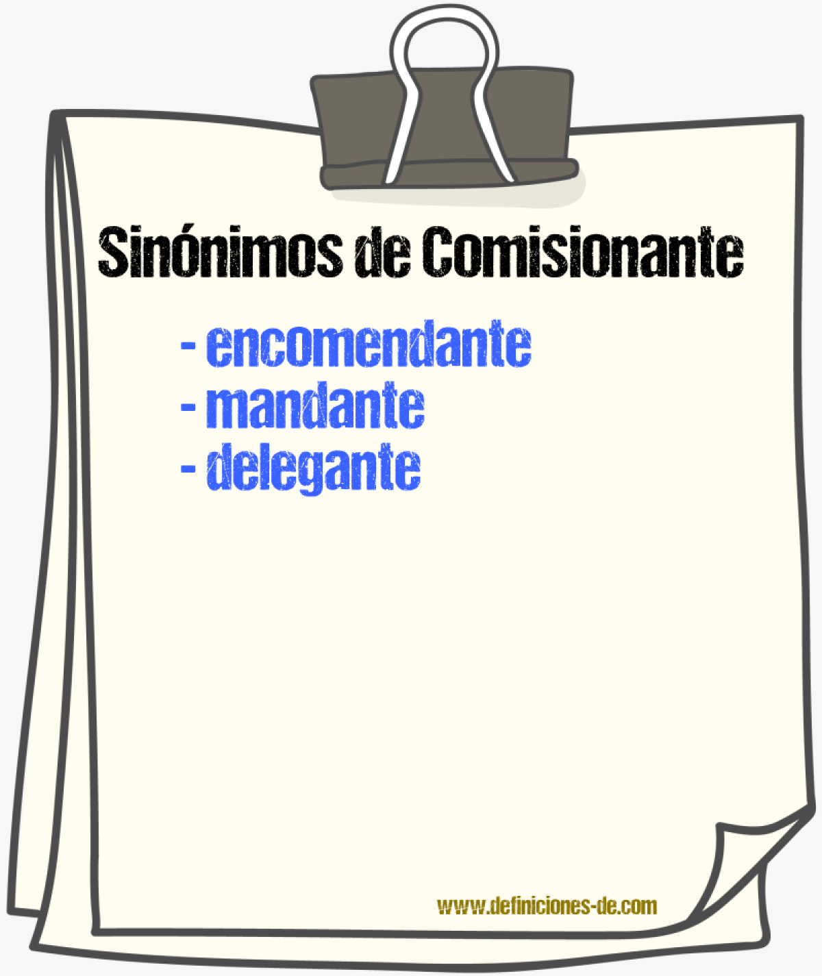 Sinnimos de comisionante