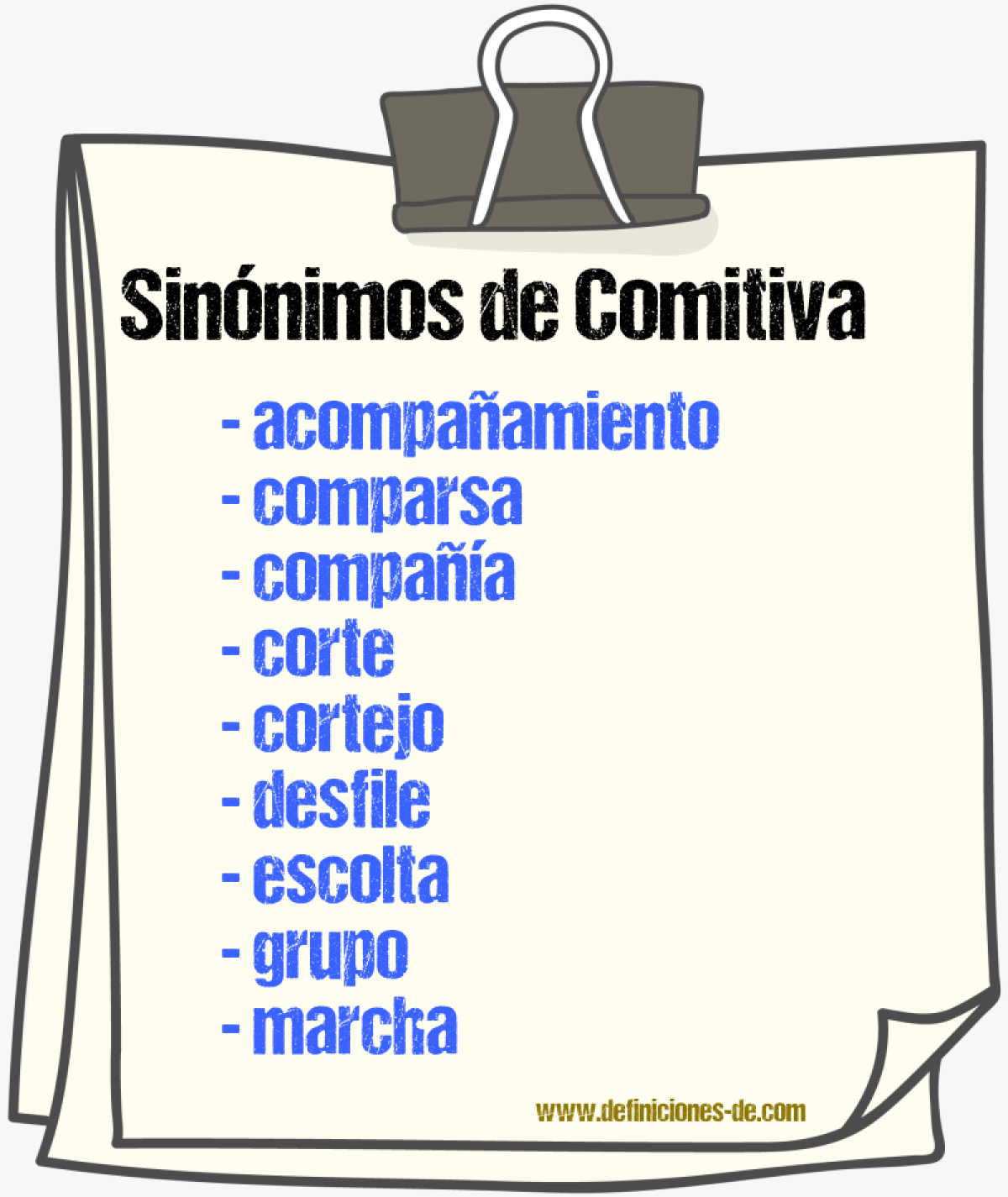 Sinnimos de comitiva