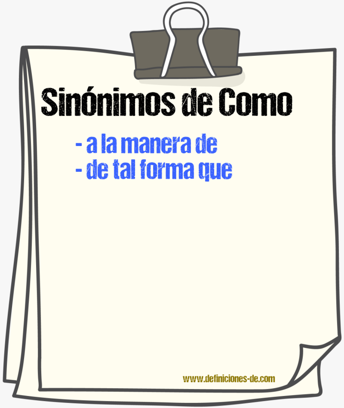 Sinnimos de como