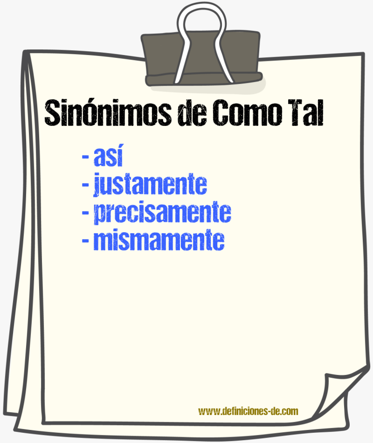 Sinnimos de como tal