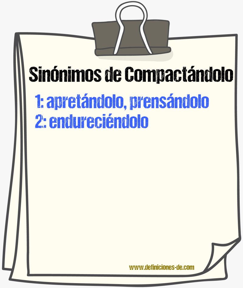 Sinónimos de compactándolo