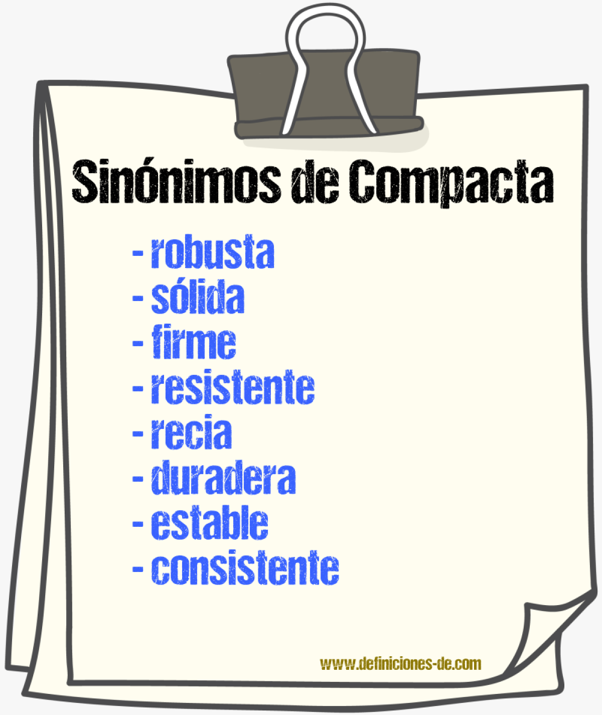 Sinónimos de compacta