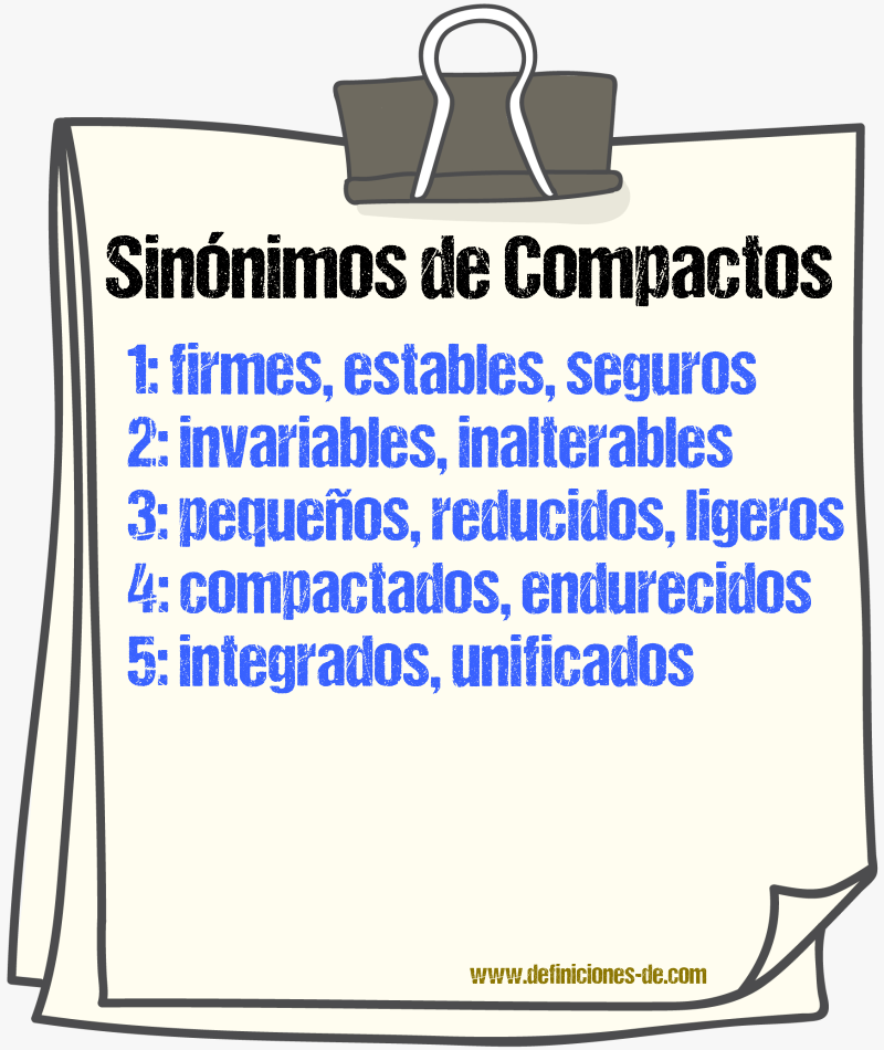 Sinónimos de compactos