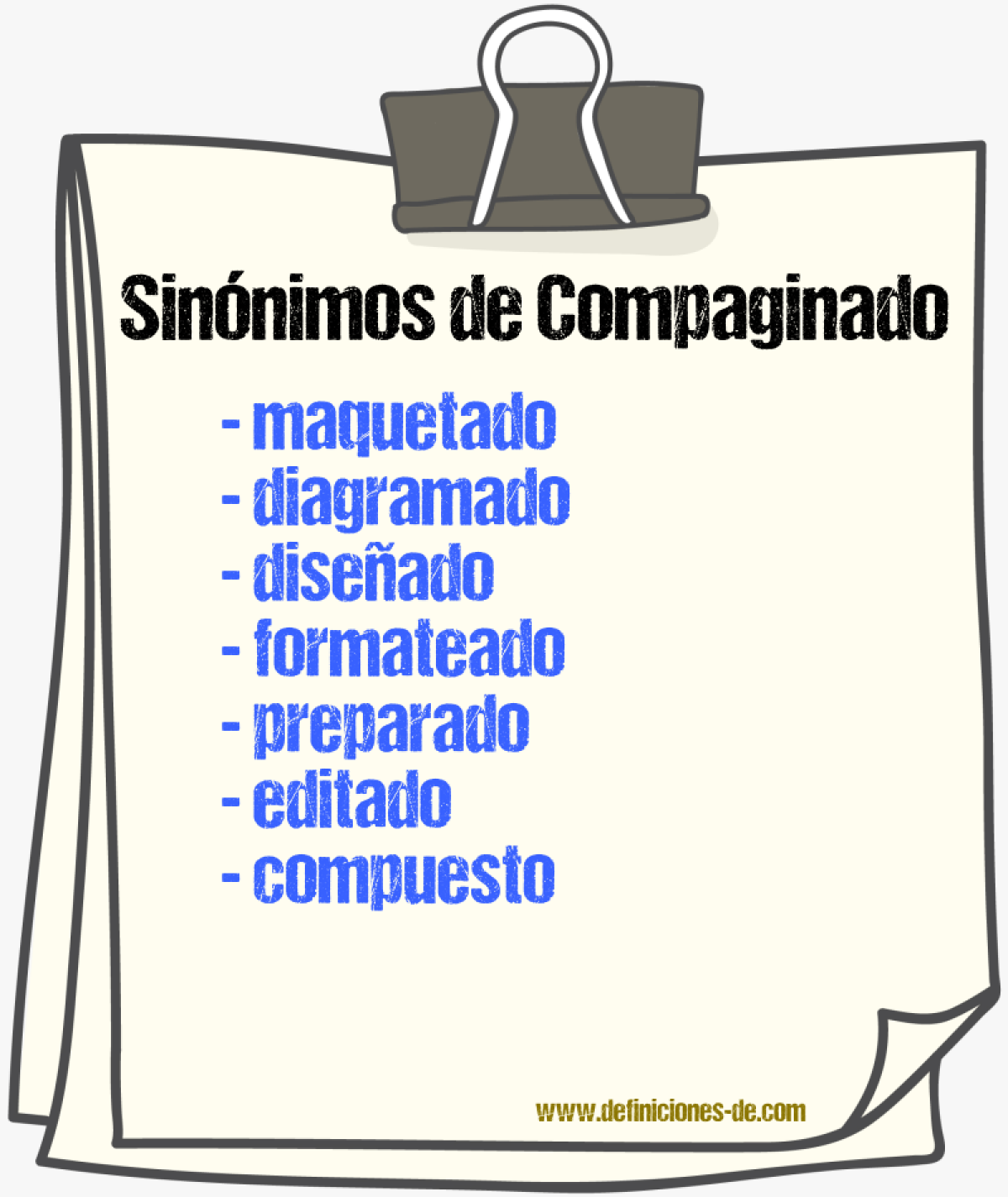 Sinónimos de compaginado