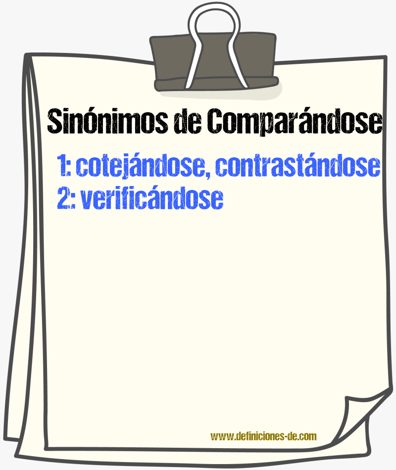Sinónimos de comparándose