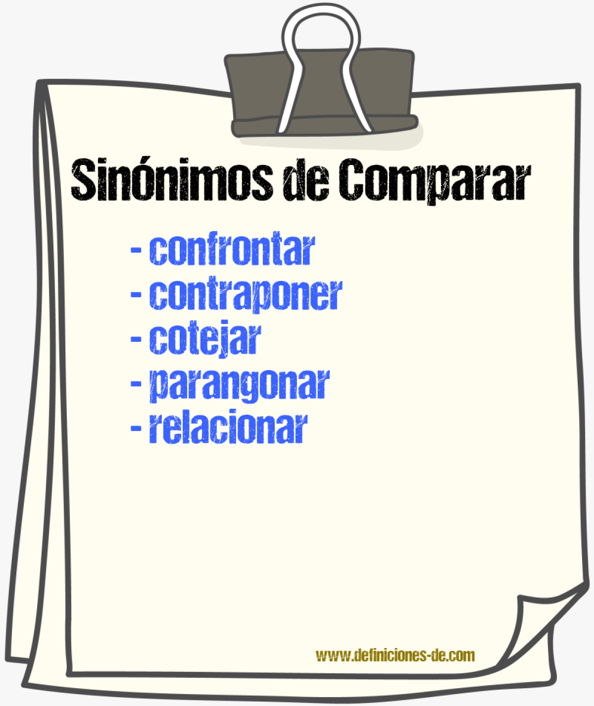 Sinnimos de comparar