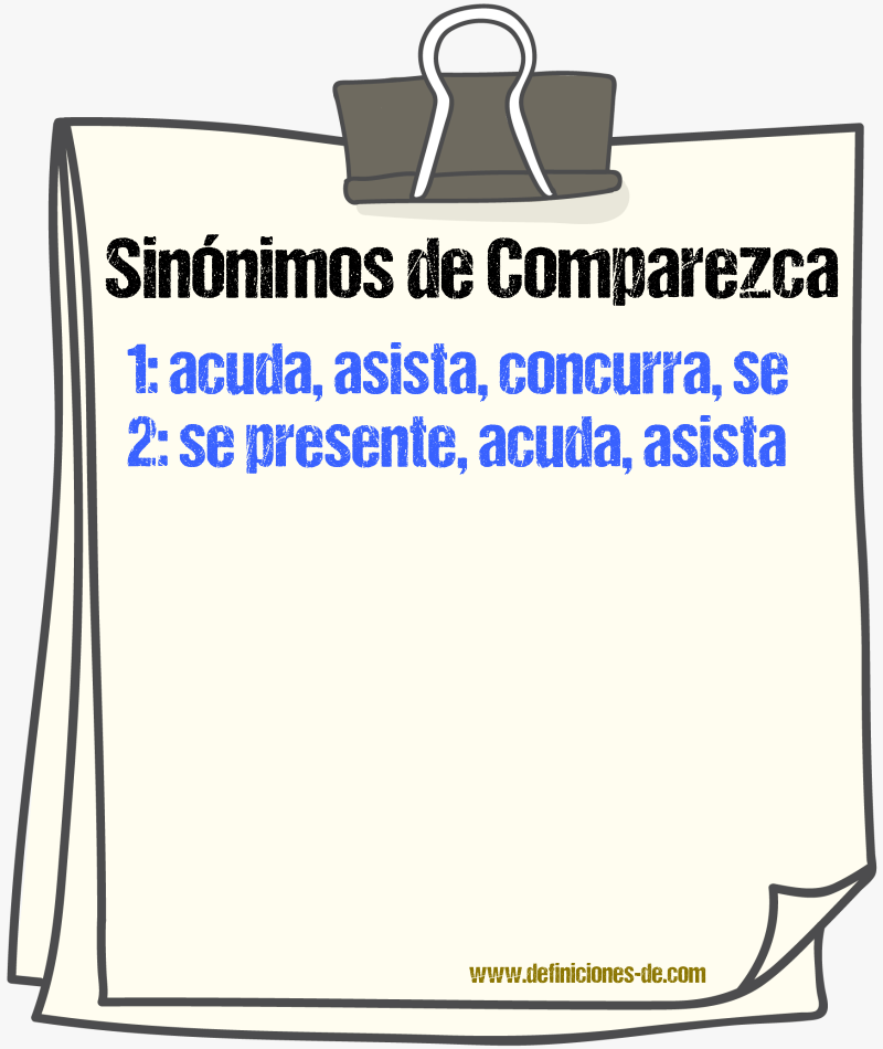 Sinónimos de comparezca