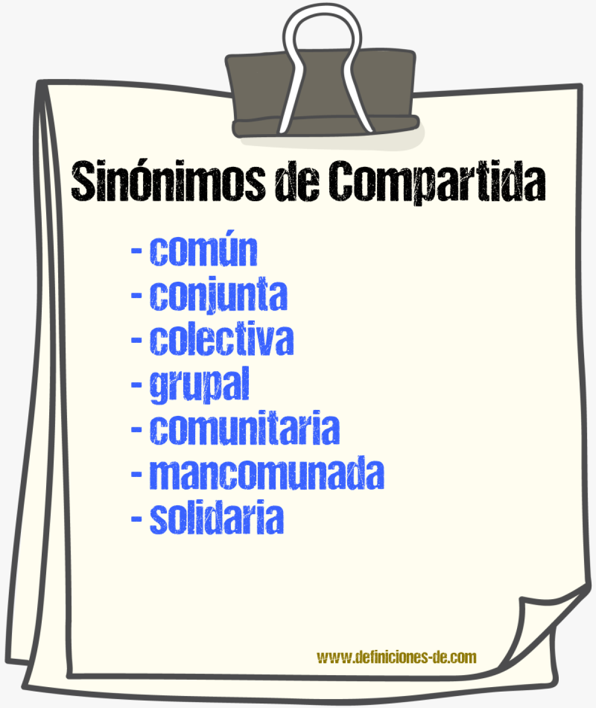 Sinónimos de compartida