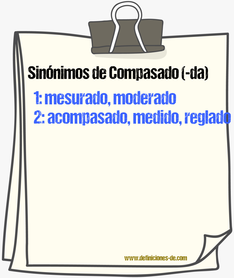 Sinnimos de compasado