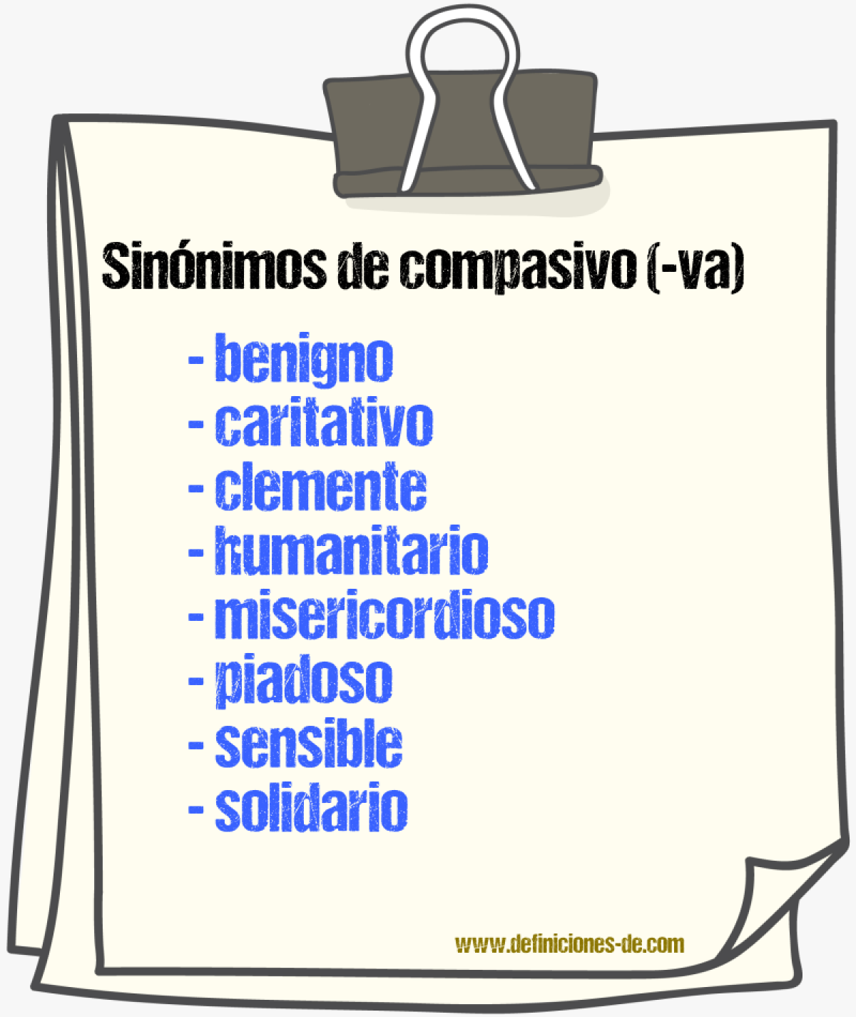 Sinnimos de compasivo