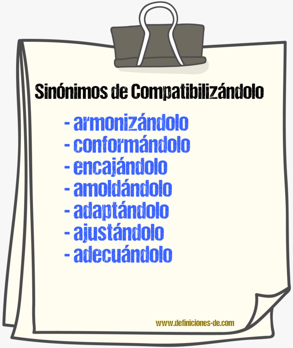 Sinónimos de compatibilizándolo