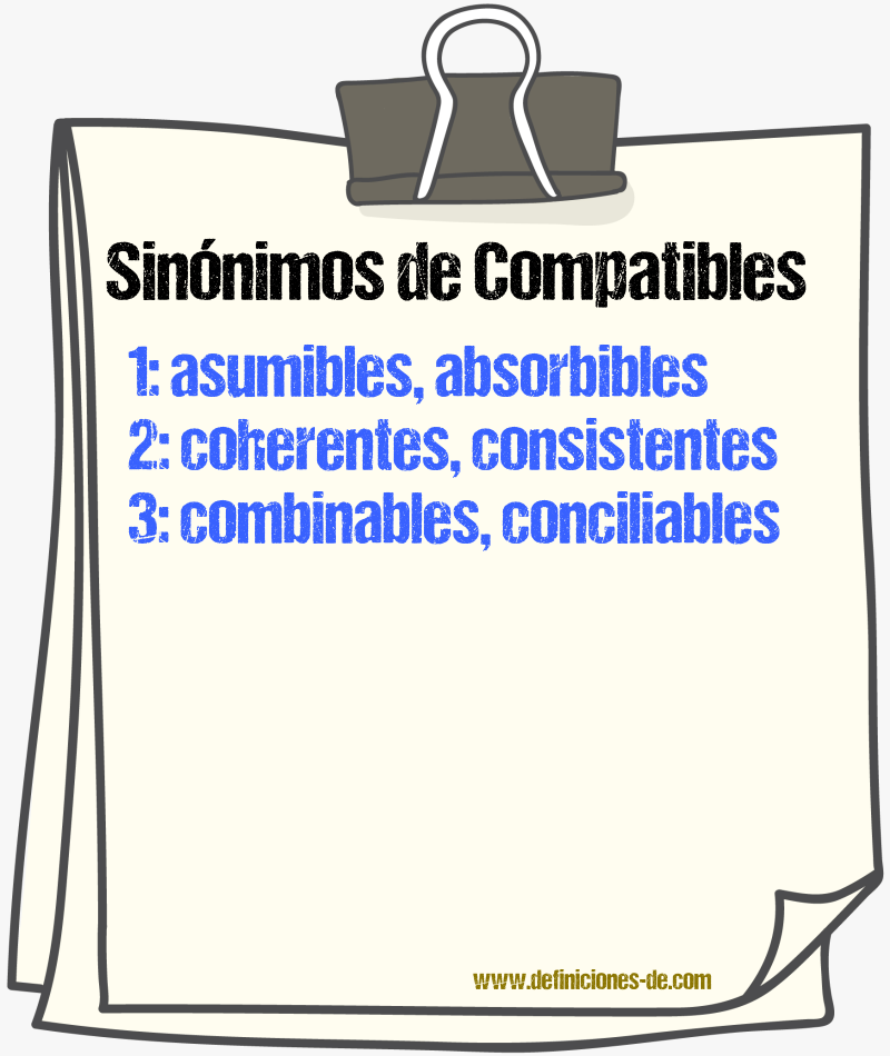 Sinónimos de compatibles