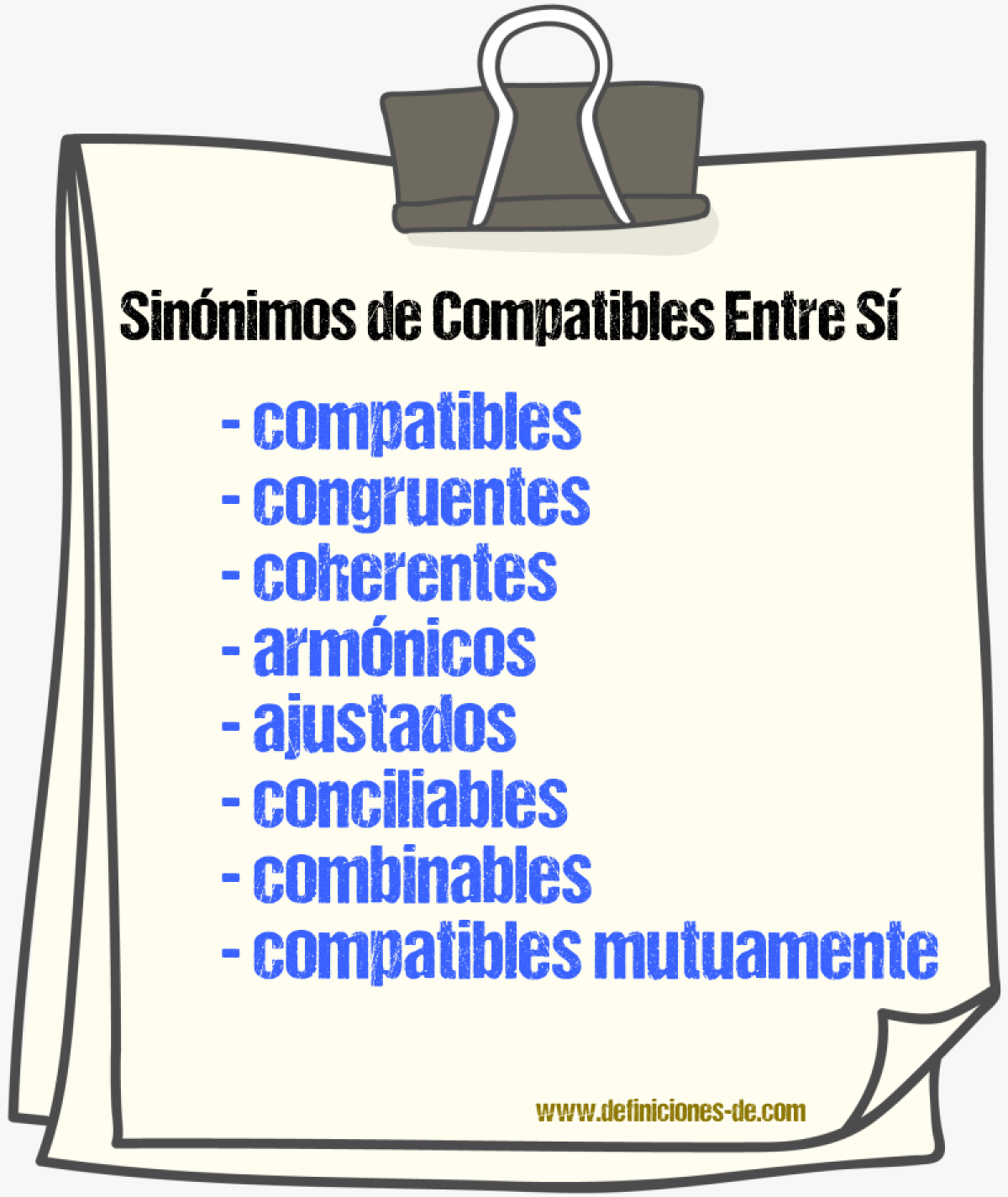 Sinónimos de compatibles entre sí