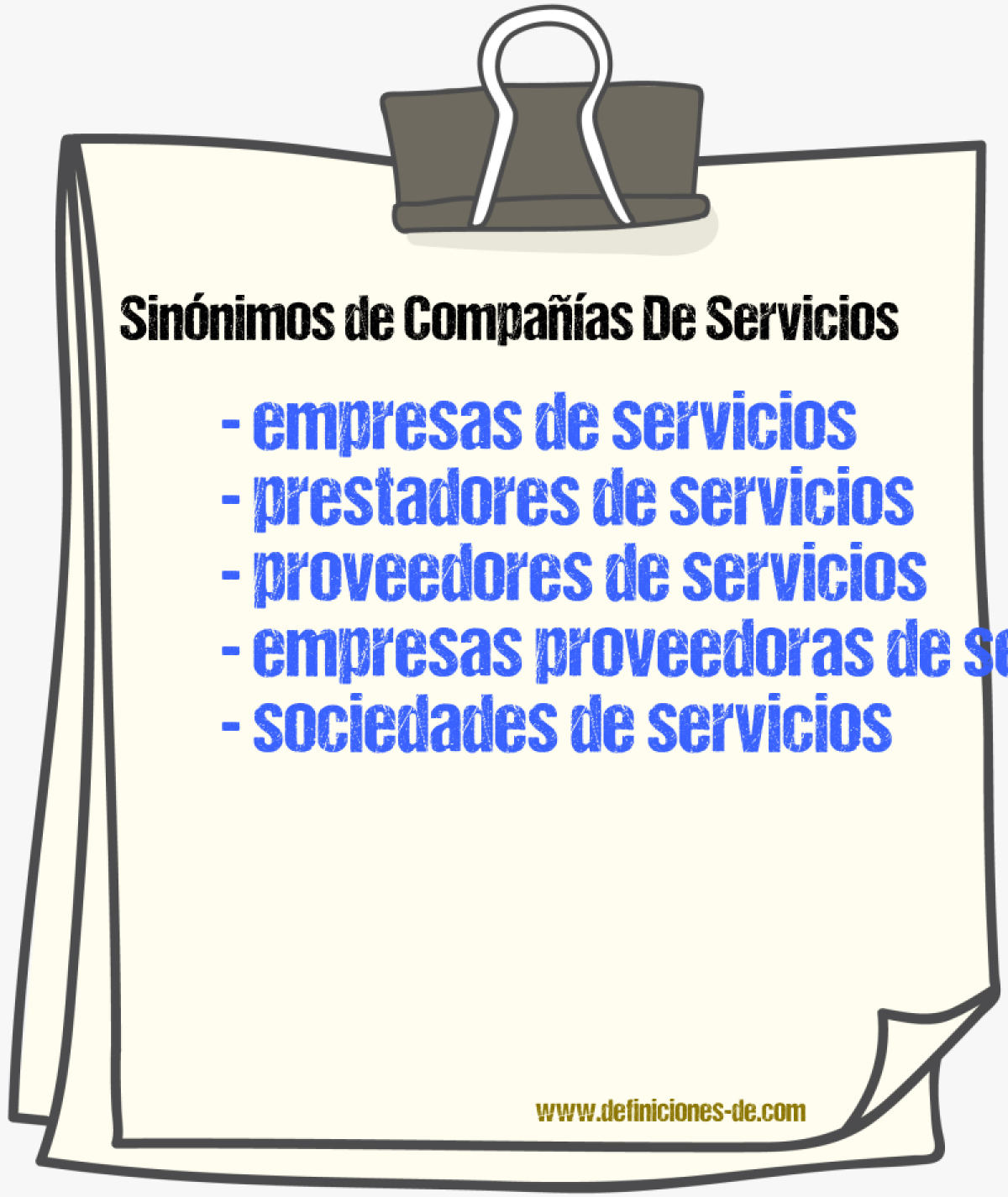 Sinónimos de compañías de servicios