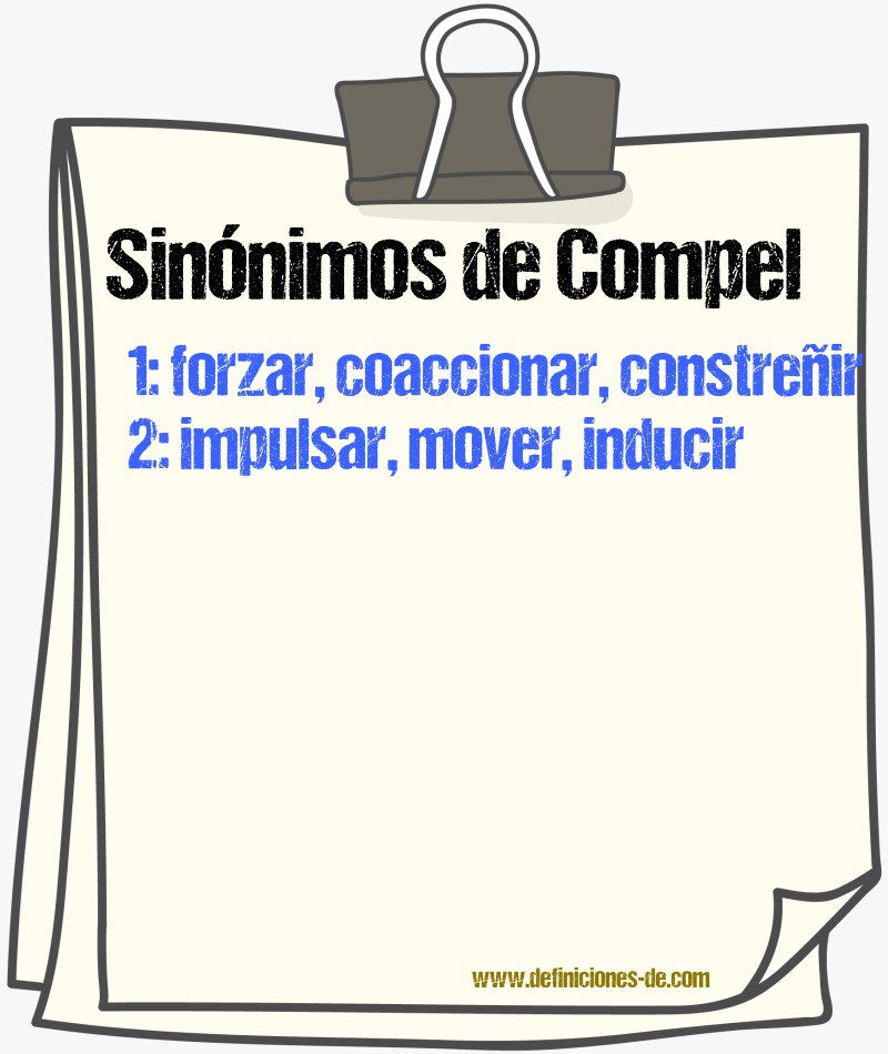 Sinónimos de compel