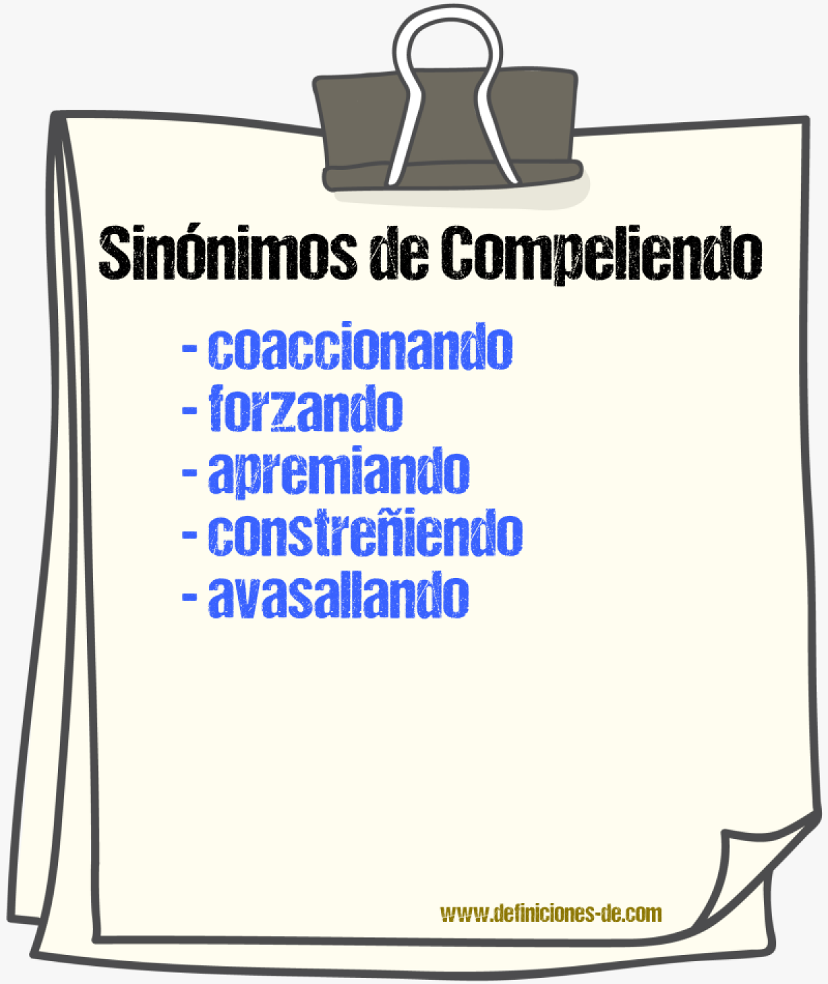 Sinónimos de compeliendo