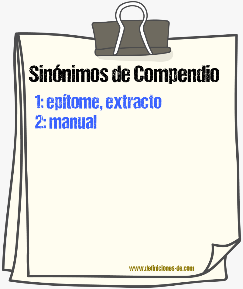 Sinnimos de compendio