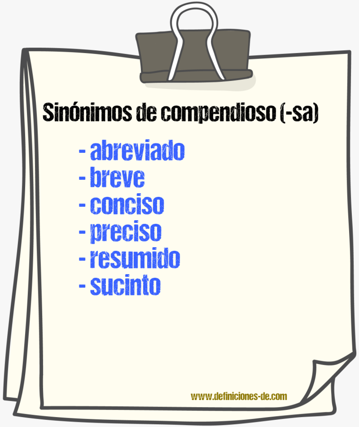 Sinnimos de compendioso