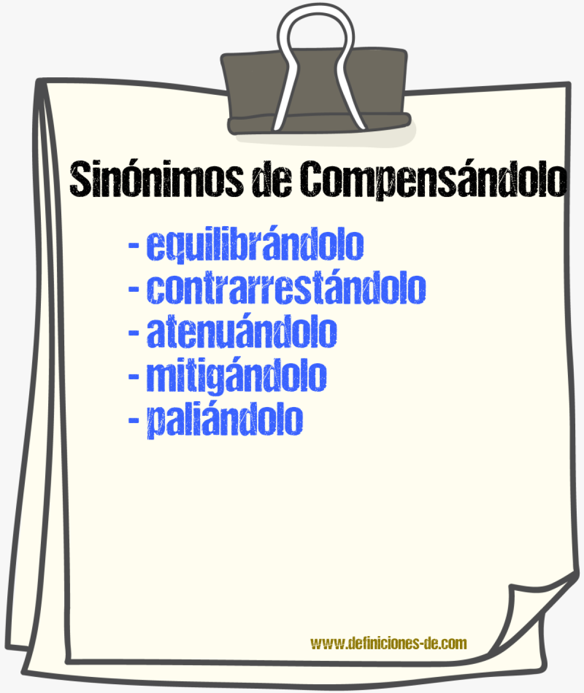 Sinónimos de compensándolo