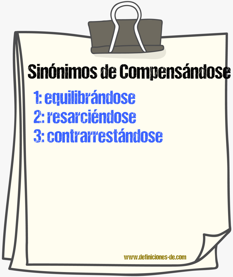 Sinónimos de compensándose