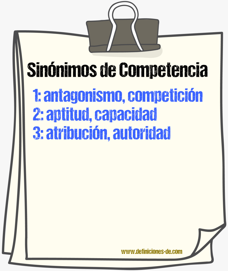 Sinnimos de competencia