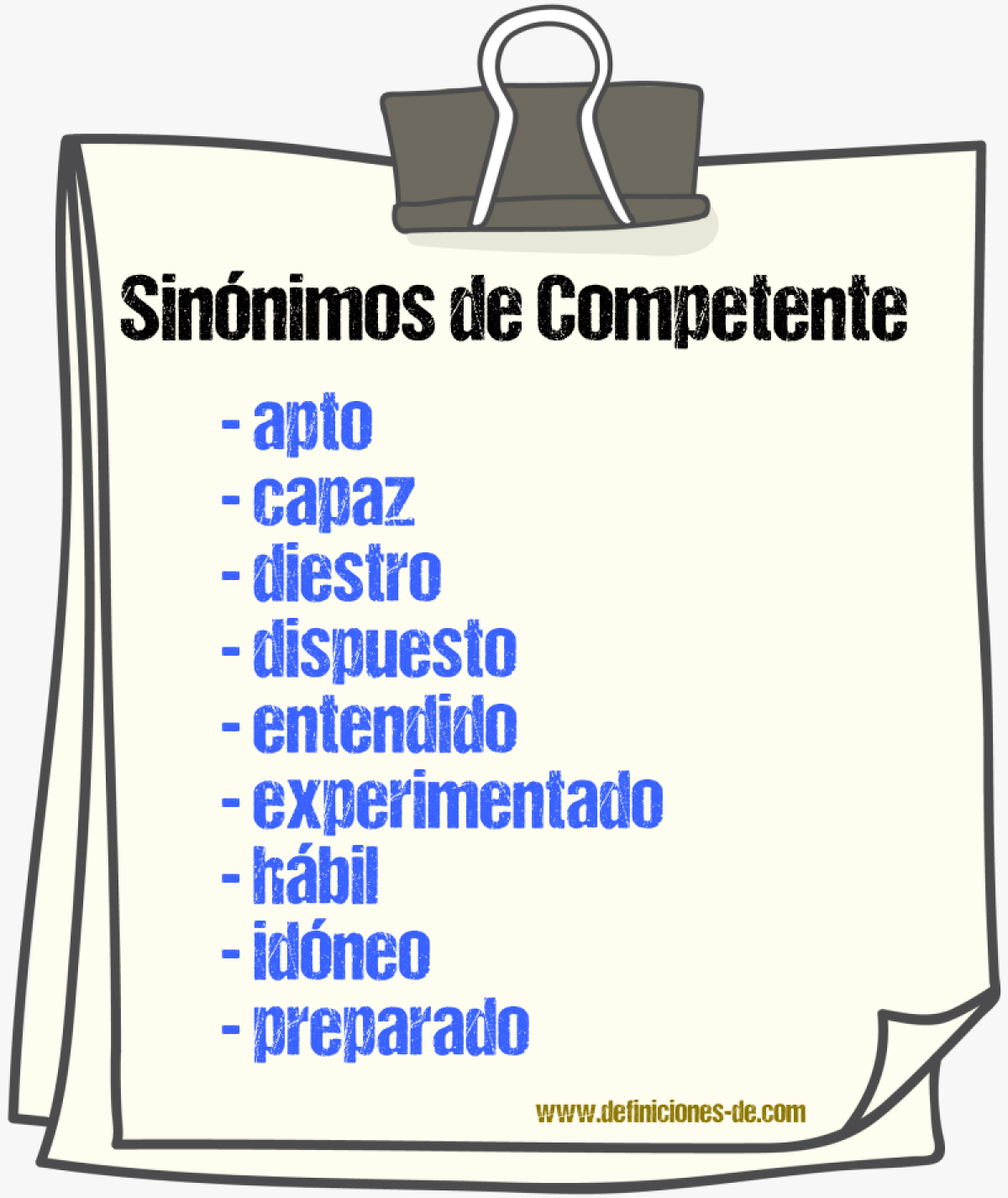 Sinnimos de competente