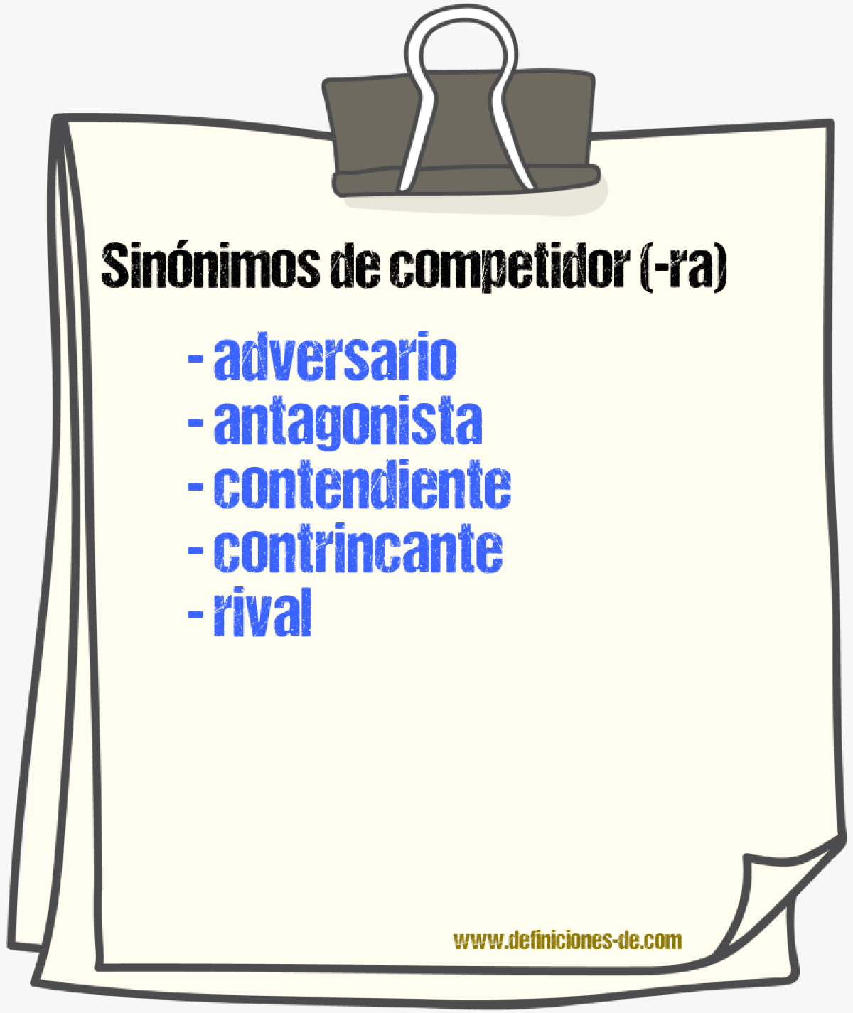 Sinónimos de competidor