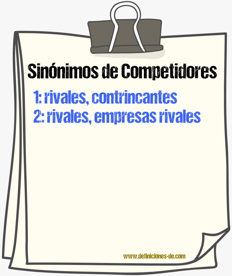 Sinónimos de competidores