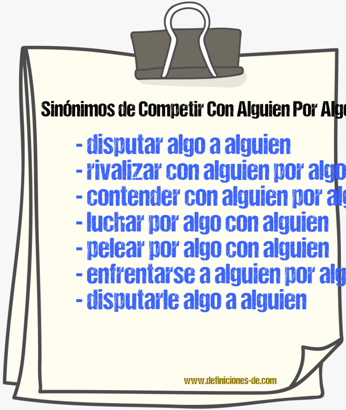 Sinónimos de competir con alguien por algo