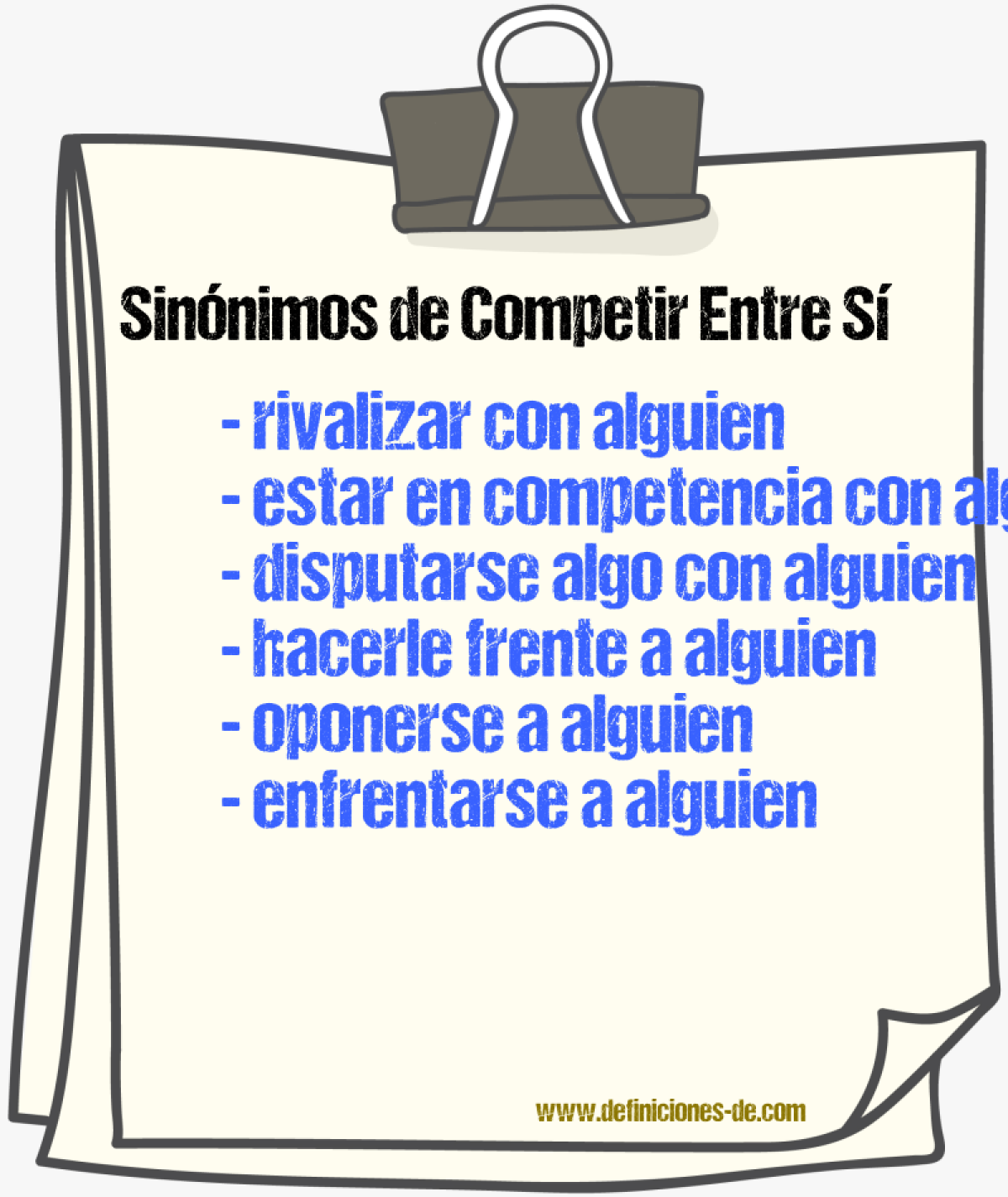 Sinónimos de competir entre sí