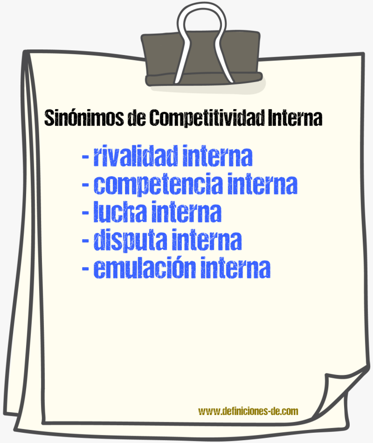 Sinónimos de competitividad interna