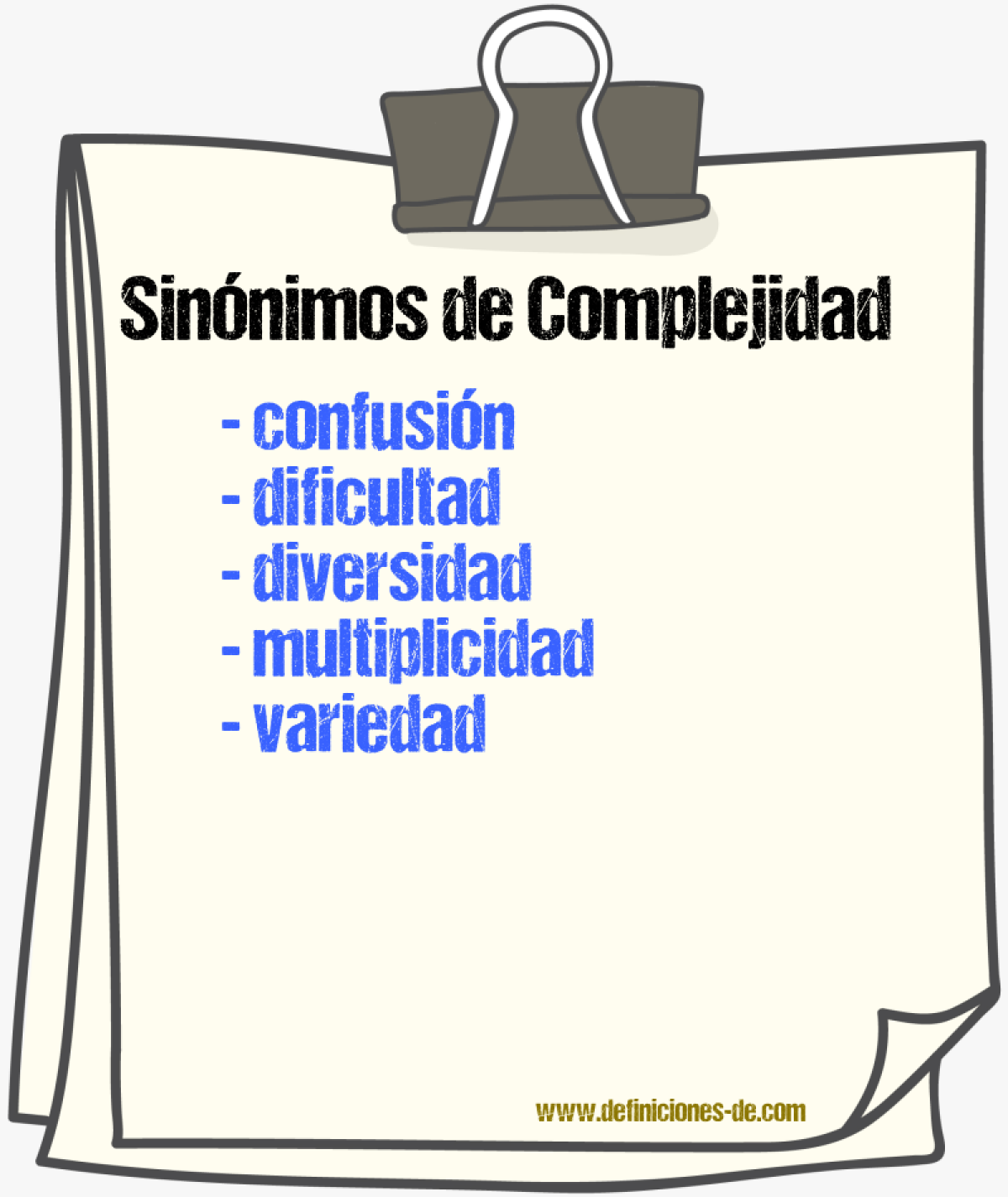 Sinnimos de complejidad