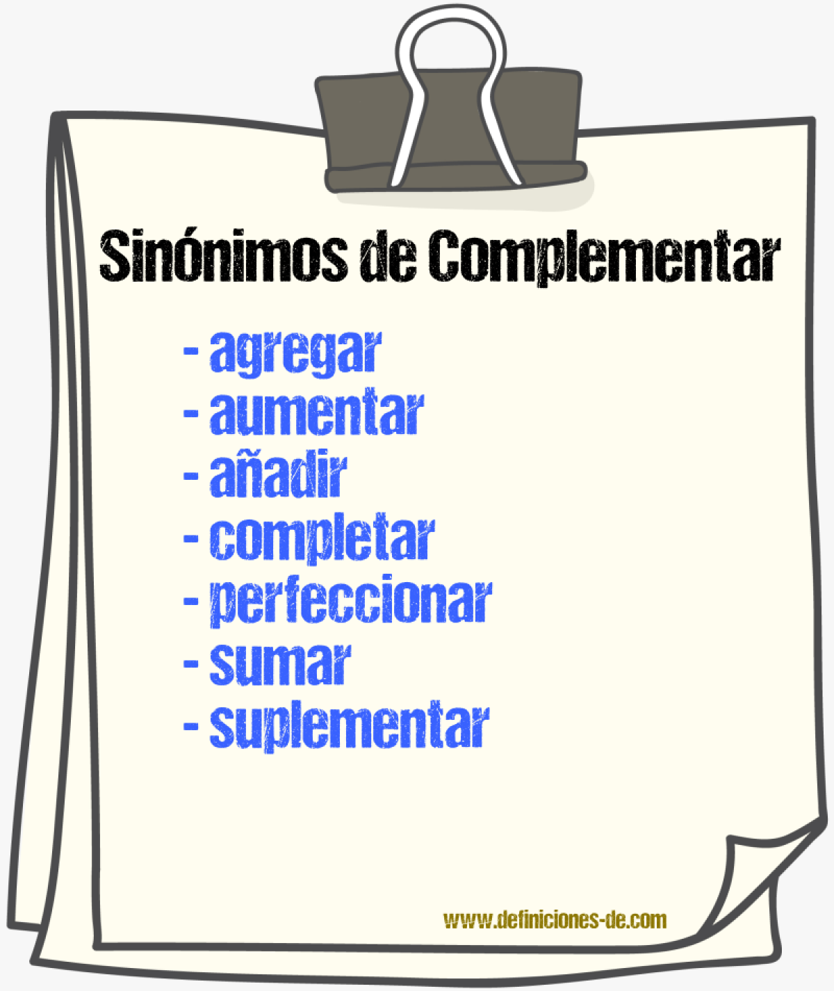 Sinnimos de complementar