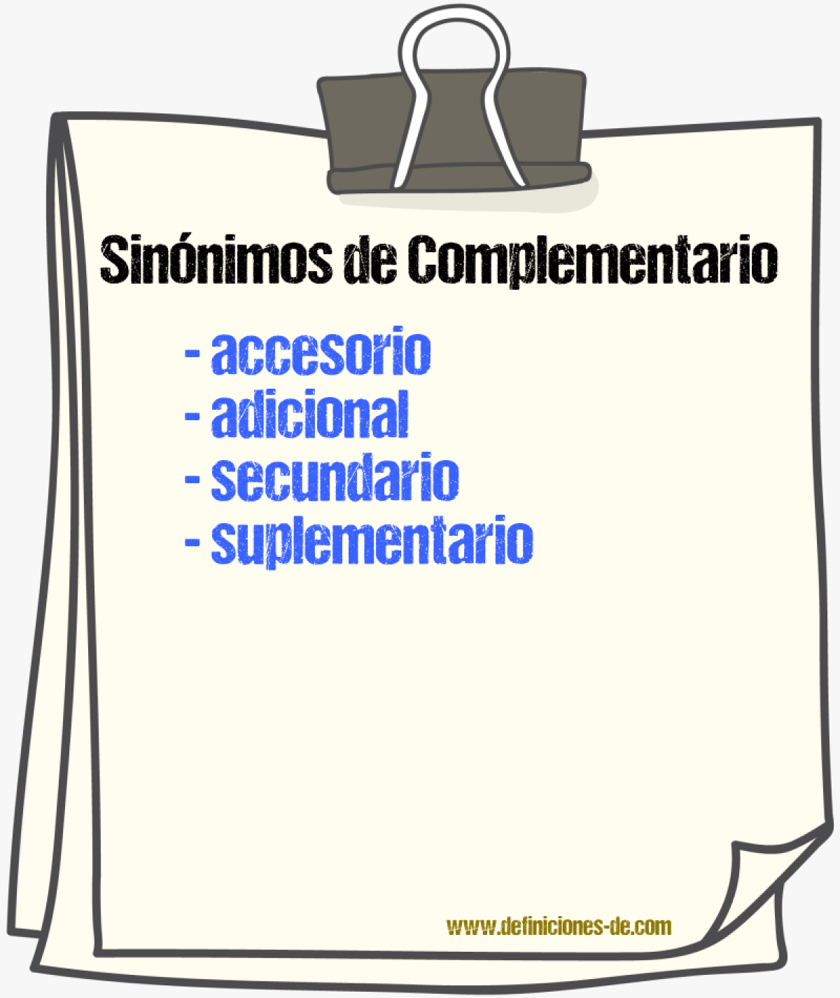 Sinnimos de complementario