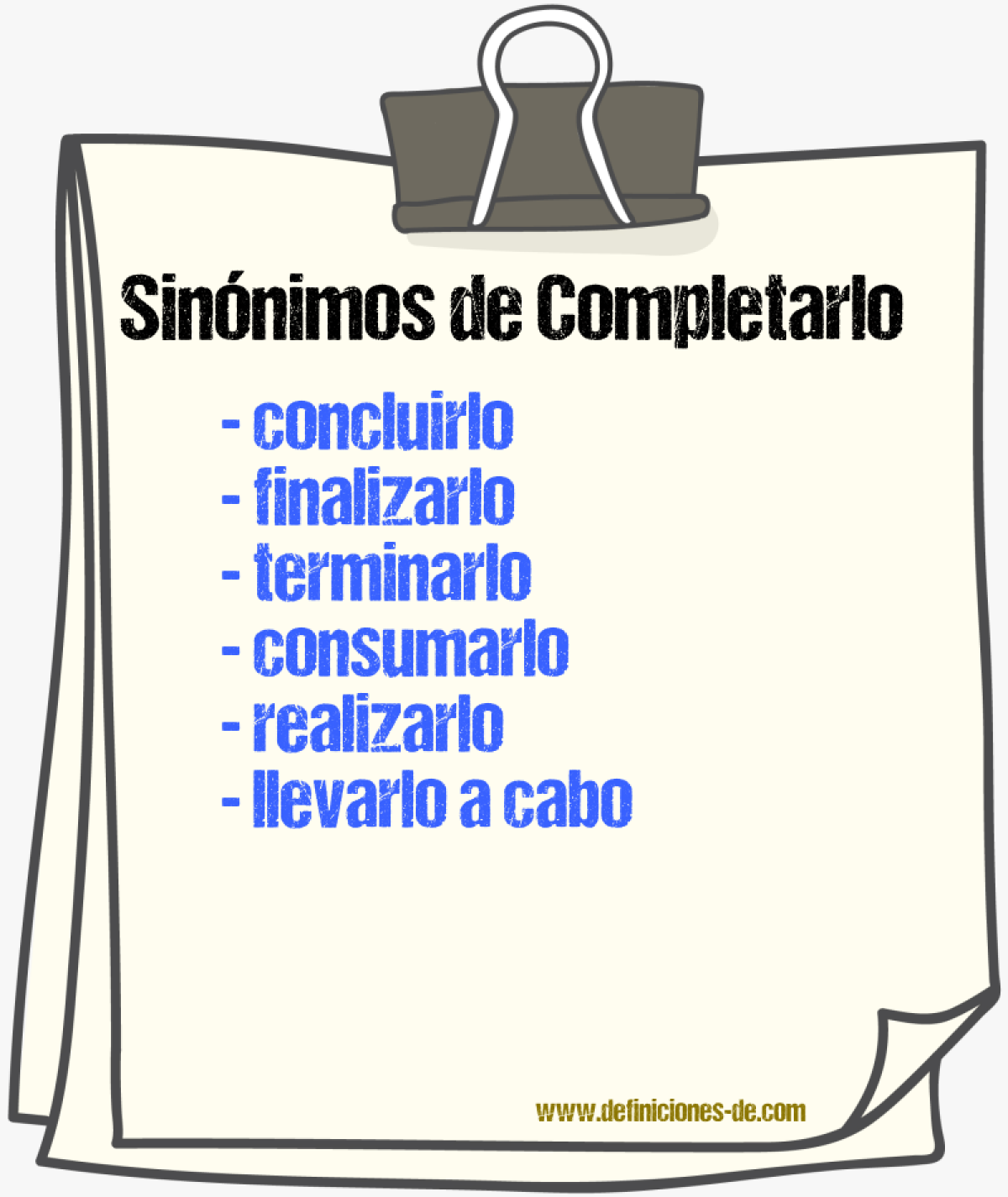 Sinónimos de completarlo