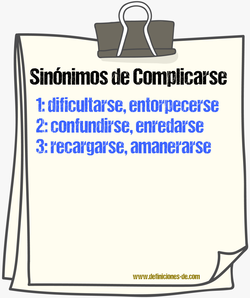 Sinónimos de complicarse