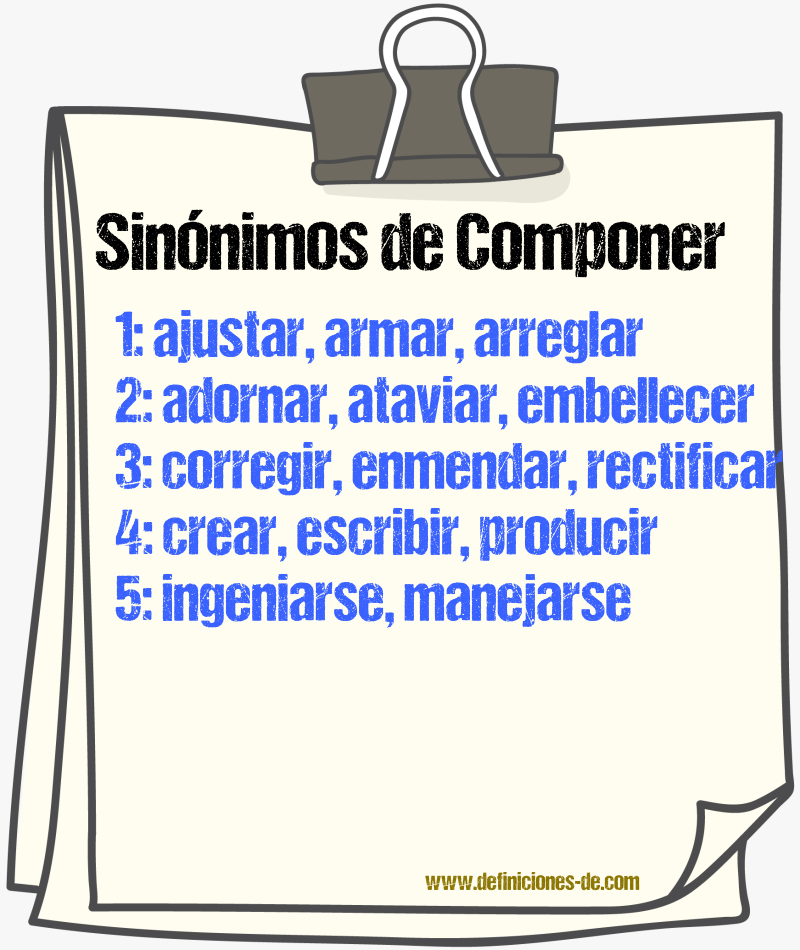 Sinnimos de componer