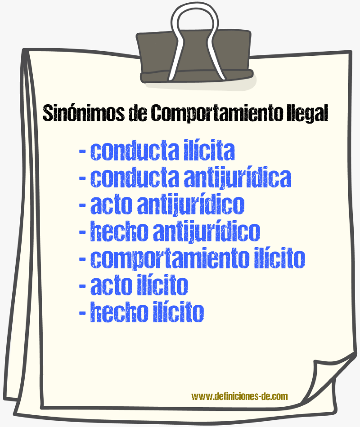 Sinónimos de comportamiento ilegal